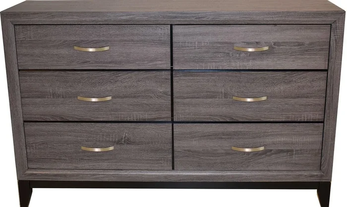 Galaxy Home Hudson 6 Drawer Dresser in Foil Grey GHF-808857665805