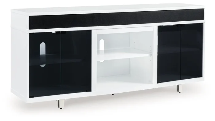 Gardoni – XL TV Stand With Fireplace Option – White / Black