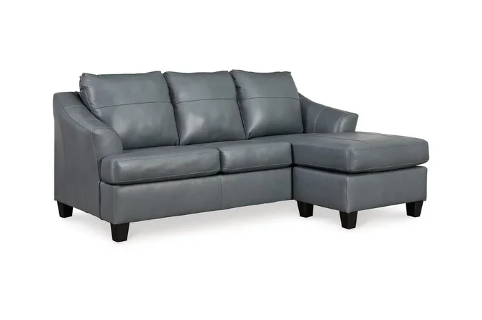 Genoa Sofa Chaise in Steel Leather