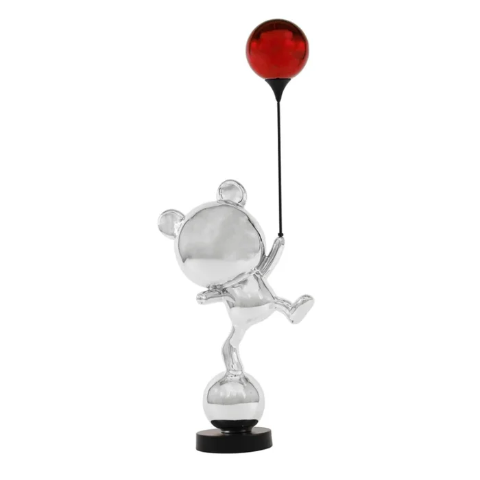 GRIFFIN Chrome Bear Ballon Sculpture Red