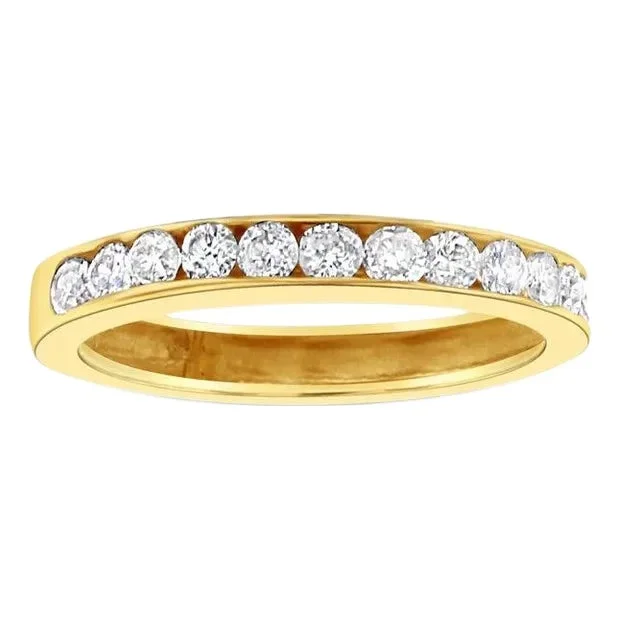 Half Carat Diamond Wedding Band 14k Yellow Gold, Size 7