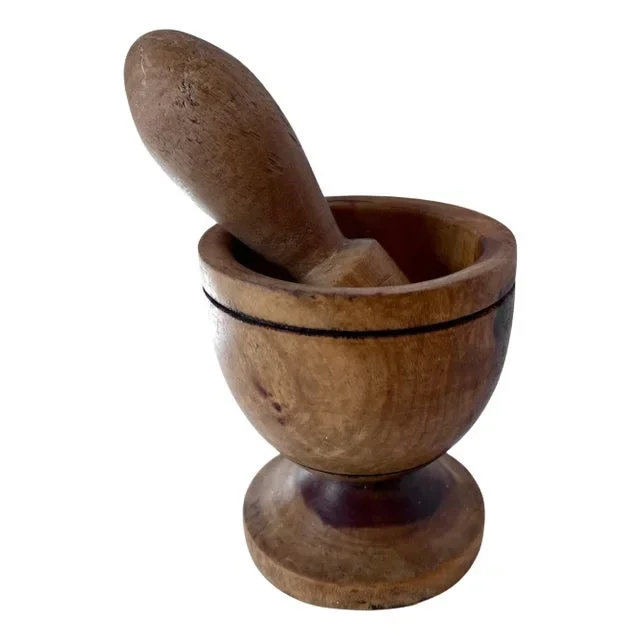 Hand Crafted Wooden Mortar and Pestle