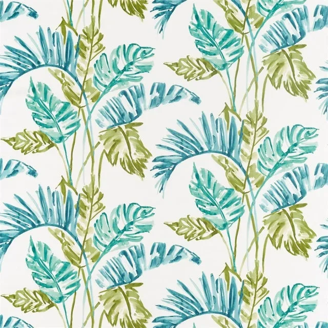 Harlequin Toshiko Fabric in Emerald / Zest / Marine