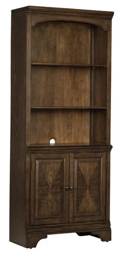 Hartshill 78-inch 3-shelf Cabinet Bookcase Burnished Oak / CS-881286