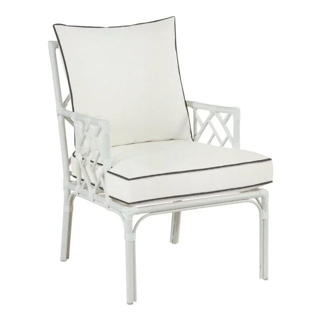 Haven Outdoor Occasional Arm Chair, White and Coal