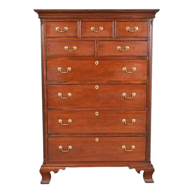 Hickory Chair Georgian Carved Mahogany Highboy Dresser