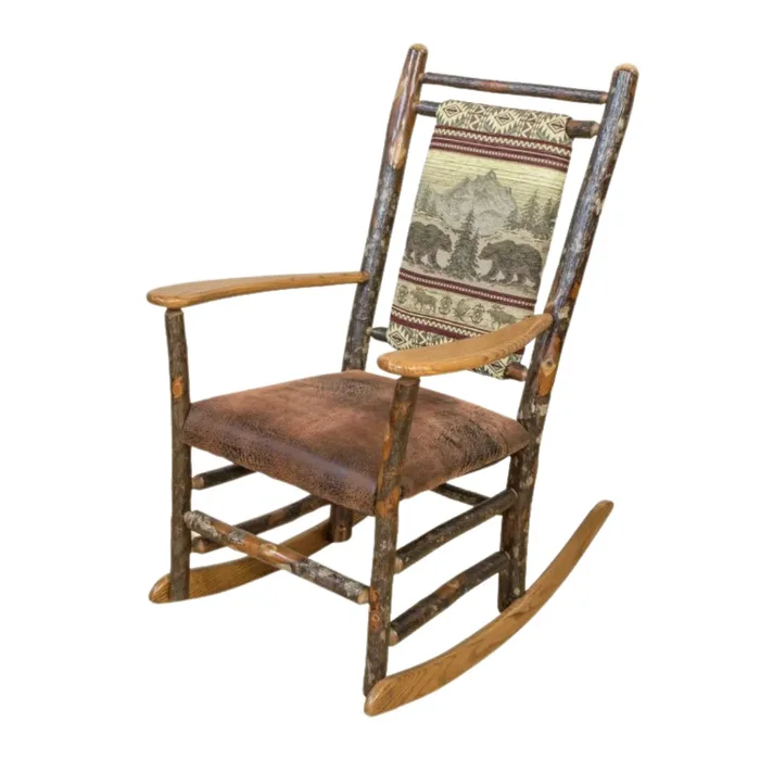 Hickory Medium Back Rocker HMBR by Miller’s Rustic Furniture at Old Brick Furniture & Mattress Co.
