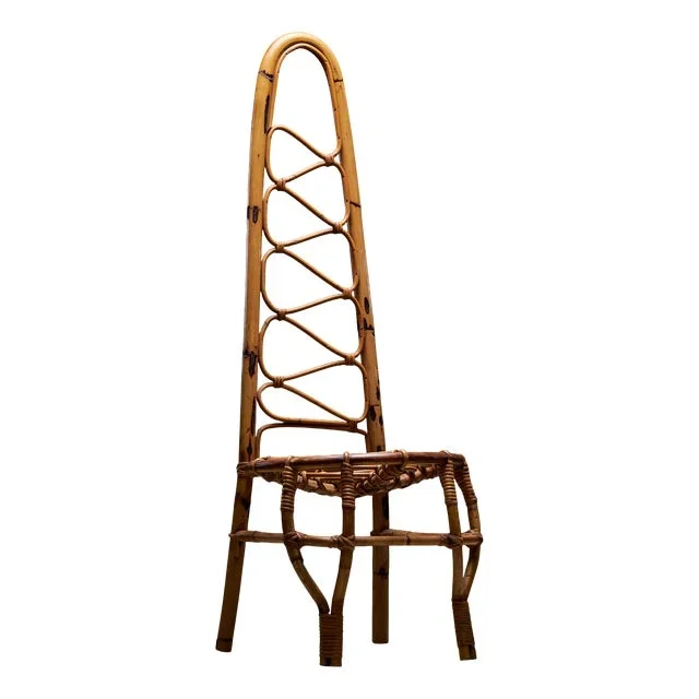 High Back Bamboo Chair, 1960s