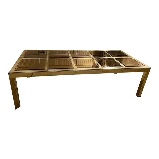 Hollywood Regency Brass & Glass Dining Table by Mastercraft