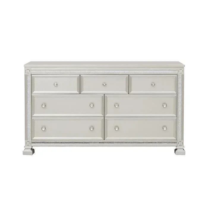 Homelegance Bevelle 7 Drawer Dresser in Silver 1958-5