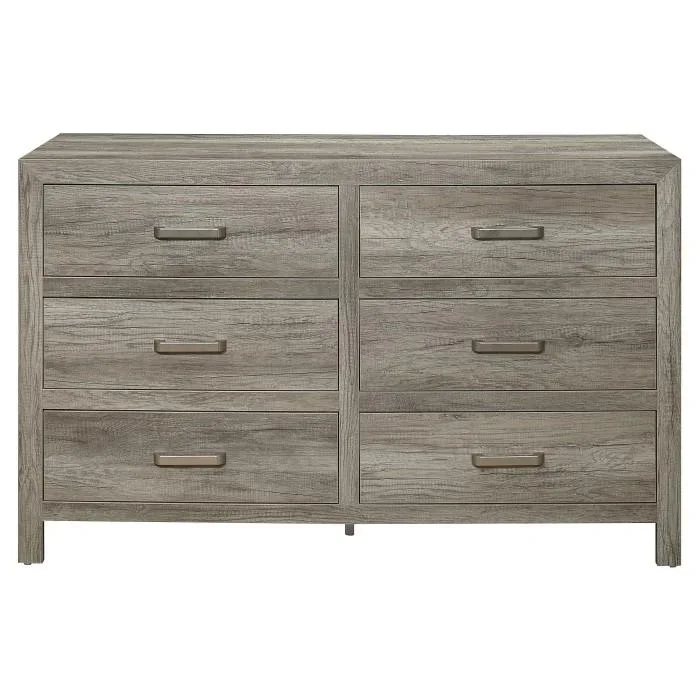 Homelegance Furniture Mandan 6 Drawer Dresser in Weathered Gray 1910GY-5