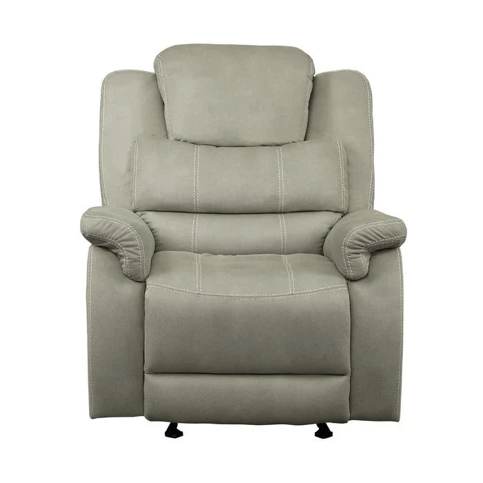Homelegance Furniture Shola Glider Reclining Chair in Gray