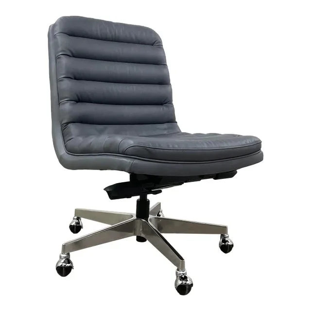 Hooker Modern Slate Gray Channeled Leather Wyatt Desk Chair
