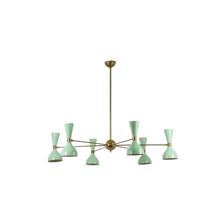 Italian Diabolo-Shaped Chandelier with 12 lights. Contemporary.