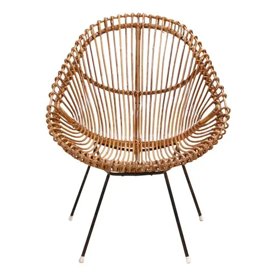 Italian Modern Rattan and Wicker Chair, 1960s