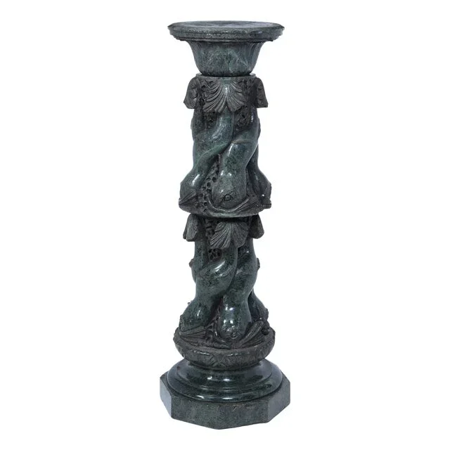 Italian Serpentine Marble Pedestal, 1880s, Set of 4