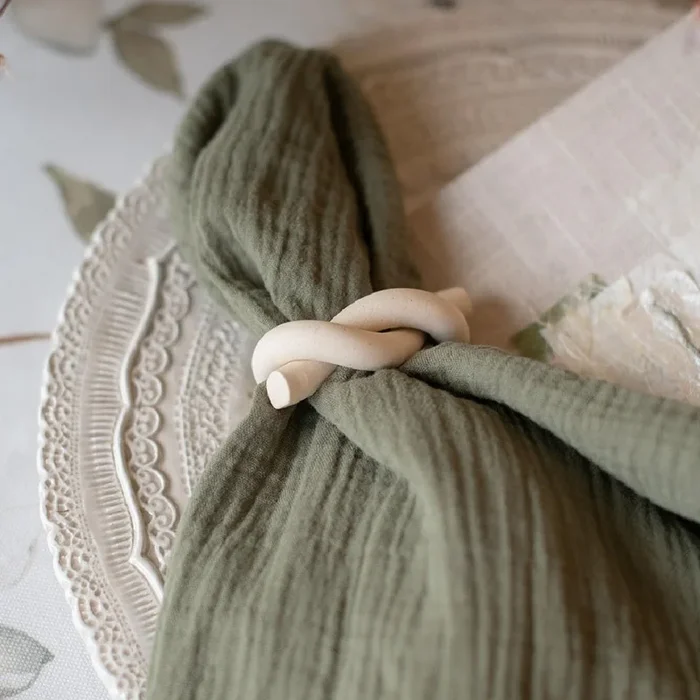 Ivory Knot Napkin Ring, Set of 2