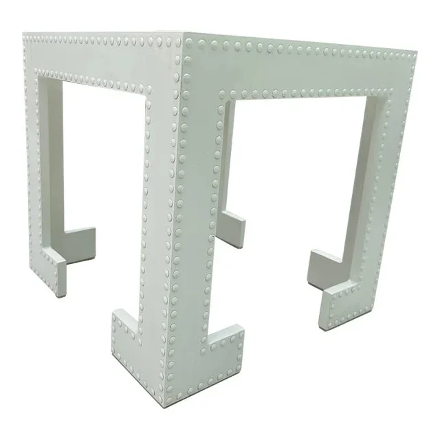 Jacques Garcia for McGuire Studded Powder Coated Chi Chi Side Table