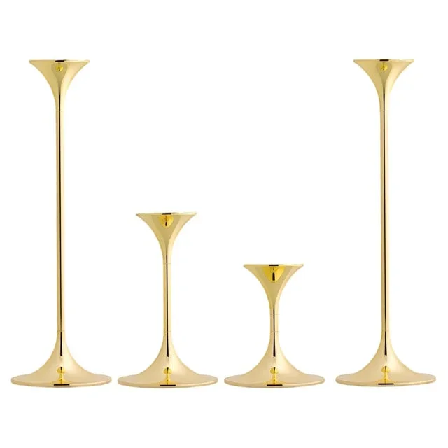 Jazz Candleholders in Steel with Brass Plating by Max Bruel, Set of 4