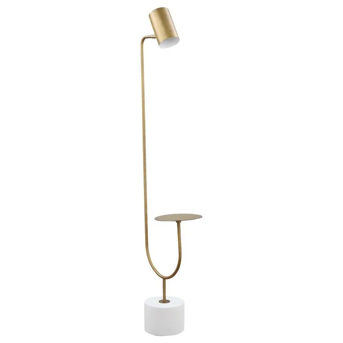 Jodie – Adjustable Floor Lamp Side Table – Antique Brass