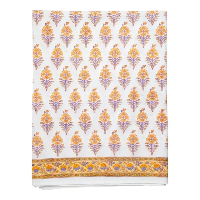 Juhi Flower Flat Sheet, King – Yellow