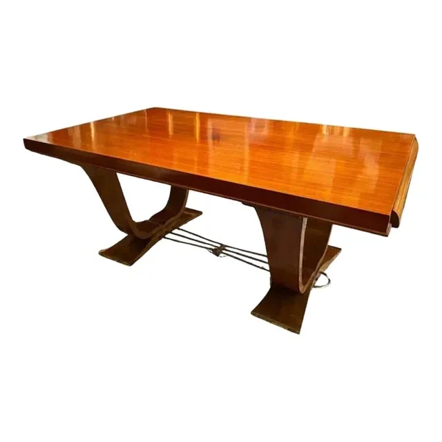Jules Leleu Style Extendable French Art Deco Dining Table