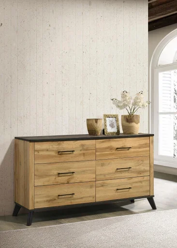 Kaywood 6-drawer Dresser Cabinet Natural Pine / CS-225003