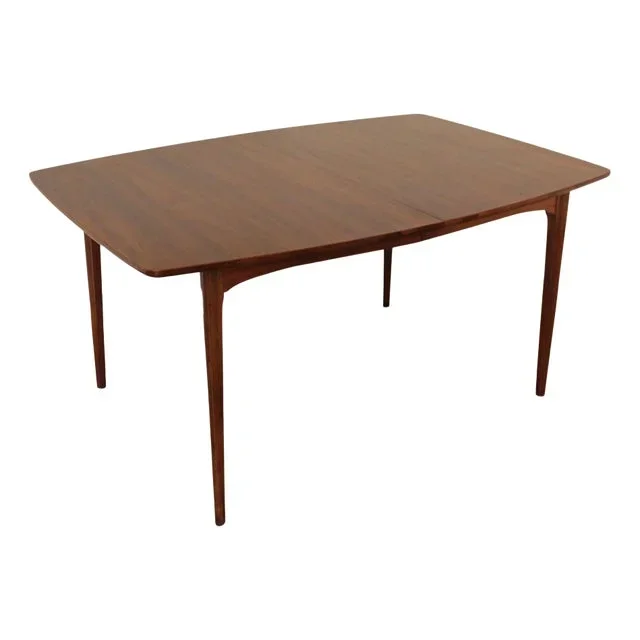 Kent Coffey Perspecta Mid Century Modern Walnut Extendable Dining Table