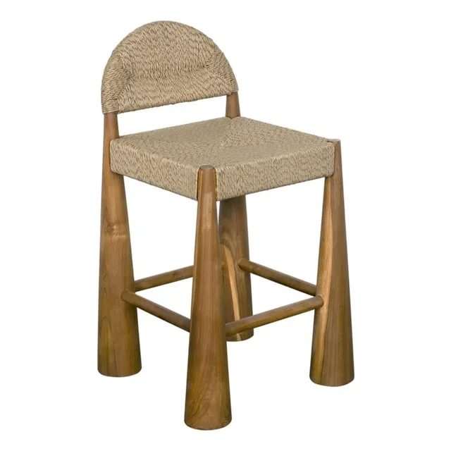 Laredo Counter Stool, Teak with Synthetic Woven