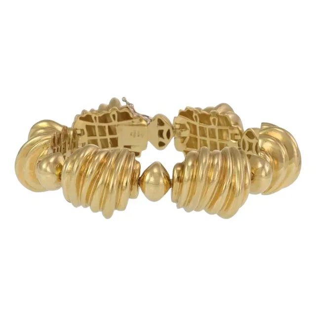 Large 18k Yellow Gold 20.5mm Wide Fancy Link Bracelet 95.5grams- LIQUIDTION