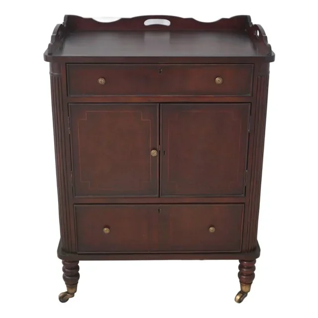 Large Dark Cherry Oversized Bed Side Chest Occasional Stand