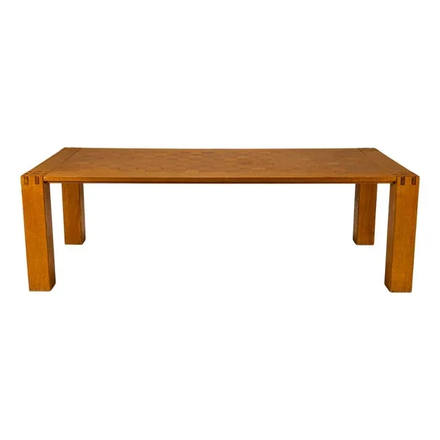 Large Dining Table in Oak by Giuseppe Rivadossi, Italy, 1970s