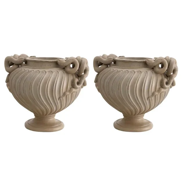 Large Terracotta Pots in the Taste of Ancient Rome, Set of 2