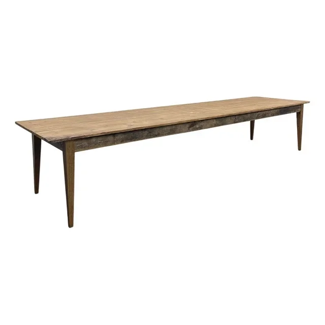 Large Vintage Table with Honey Patina, 1940s