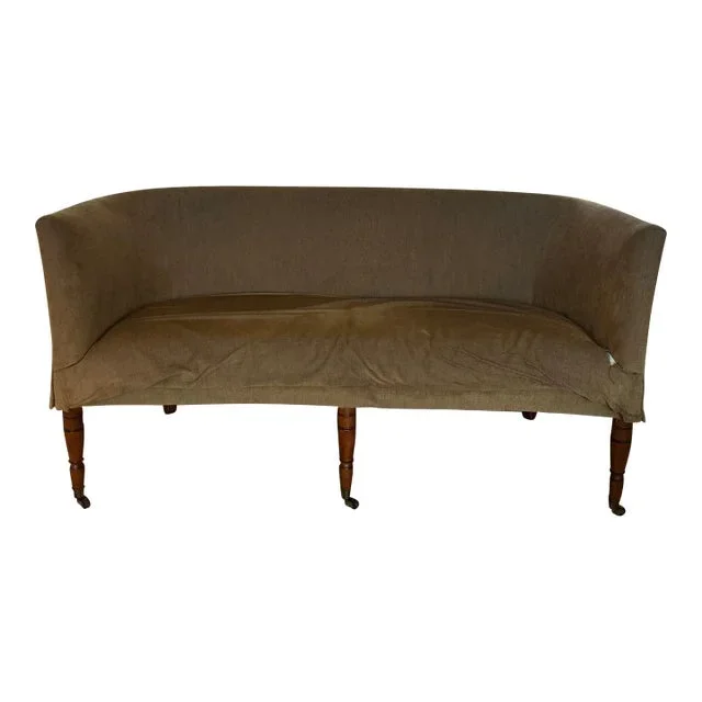 Late 20th Century Curved Back Sheraton Style Small Sofa