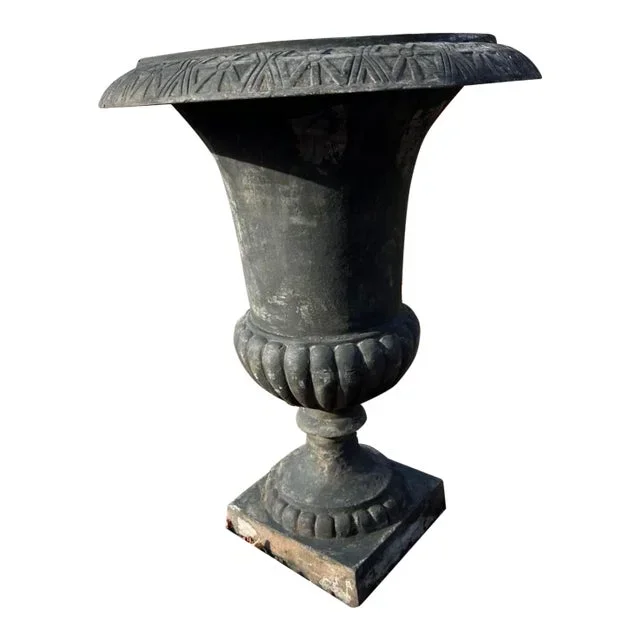 Late 20th Century Estate Sized Cast Iron Garden Urn