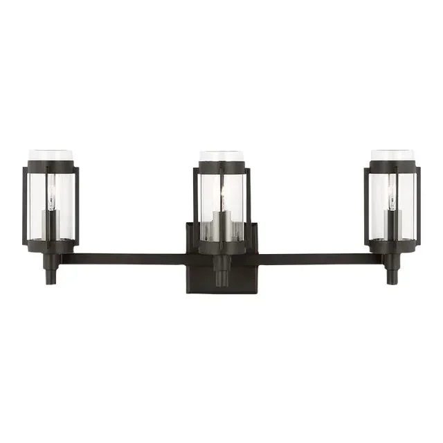 Lauren Ralph Lauren by Visual Comfort Studio Flynn 3-Light Bath Vanity Sconce in Aged Iron