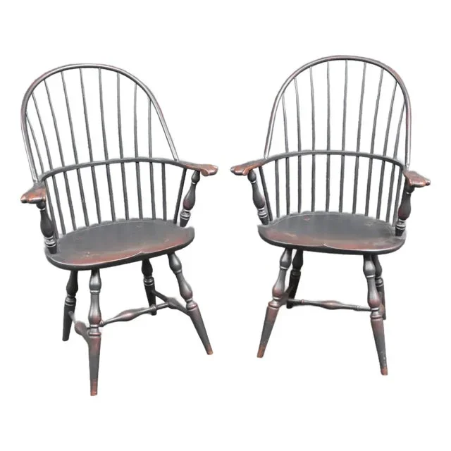 Lawrence Crouse Sack Back Windsor Chair/Pair