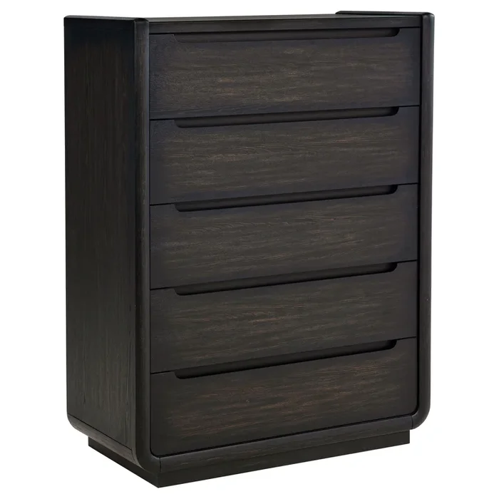 Leandro 5-drawer Bedroom Chest of Drawers Burnished Black