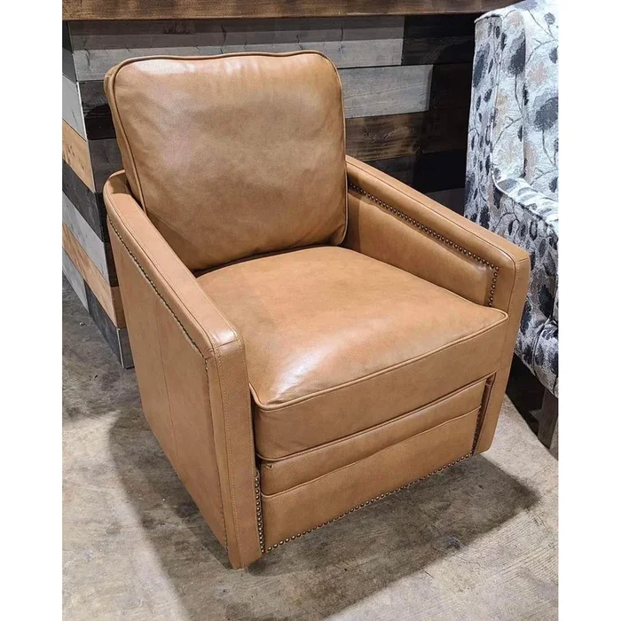Leather Italia Alto Swivel Chair in Camel