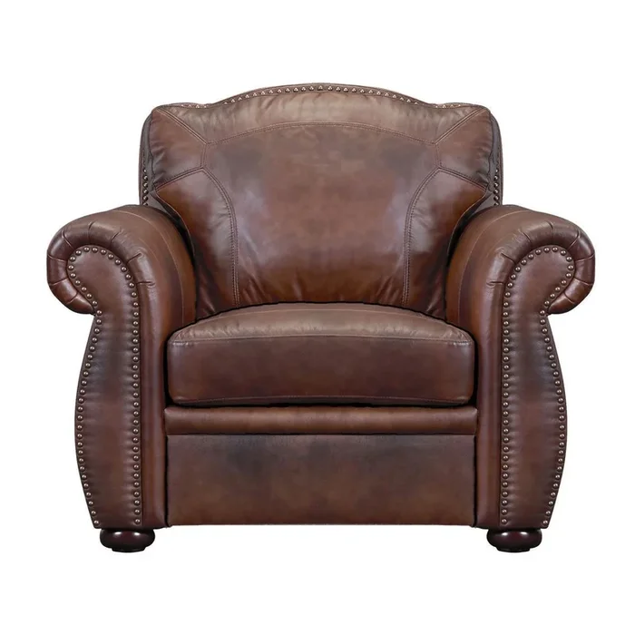 Leather Italia Arizona Chair & Ottoman in Marco