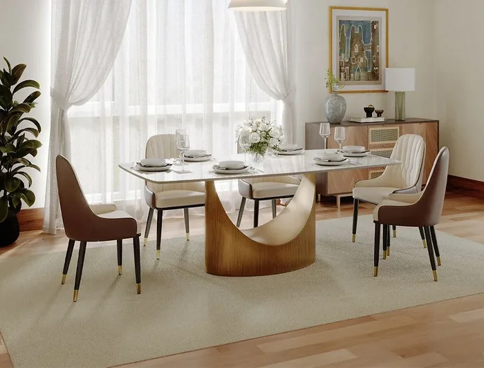Lexi Table (Glossy White) Dining Room Set