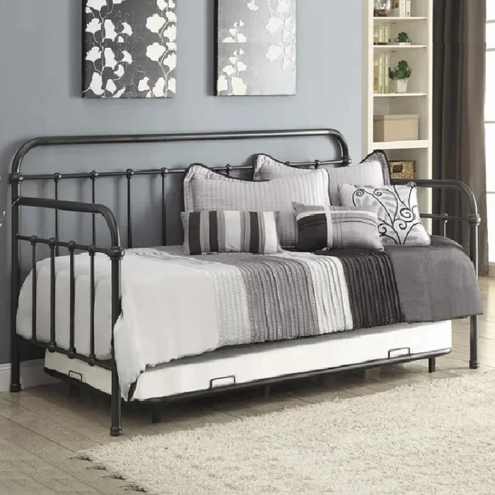 LIVINGSTON Metal Twin Daybed with Trundle