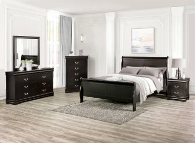LOUIS PHILIPPE Twin Bed, Black / FM7866BK-T-BED
