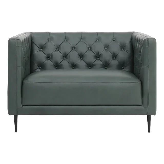 Lucius Top Grain Leather Armchair in Green
