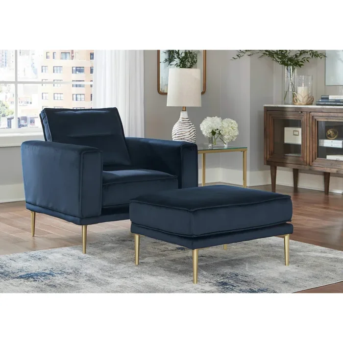 Macleary – Navy – 2 Pc. – Chair, Ottoman