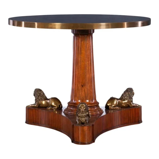 Maitland-Smith Lion Pedestal Center Table