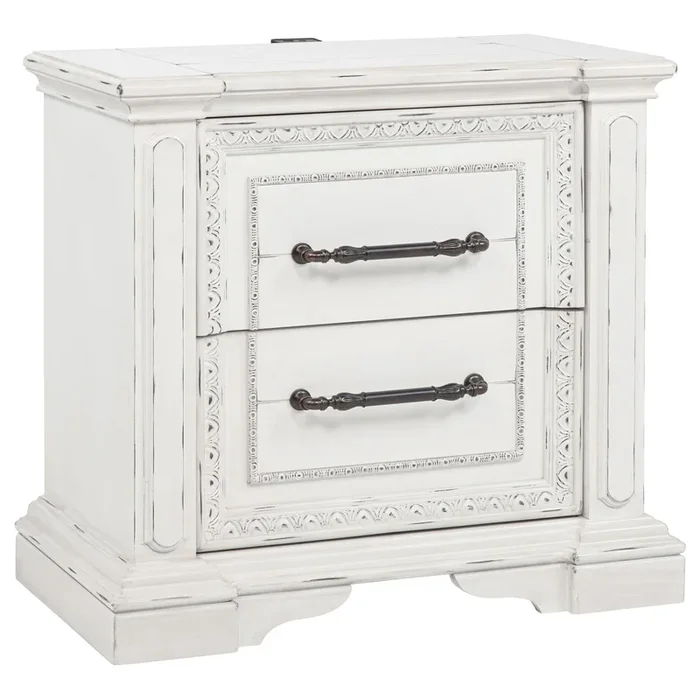 McKinney 2-drawer Nightstand with Dual USB Vintage White