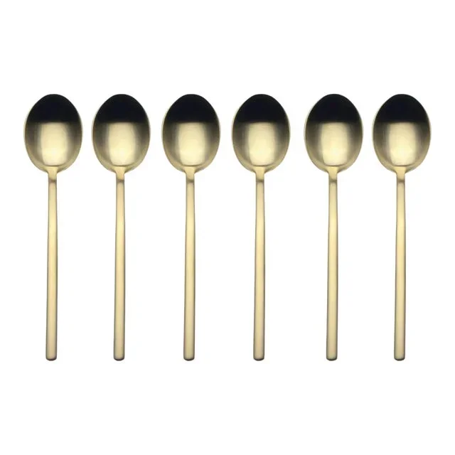 Mepra Due 6-Piece Coffee Spoon Set, Ice Oro