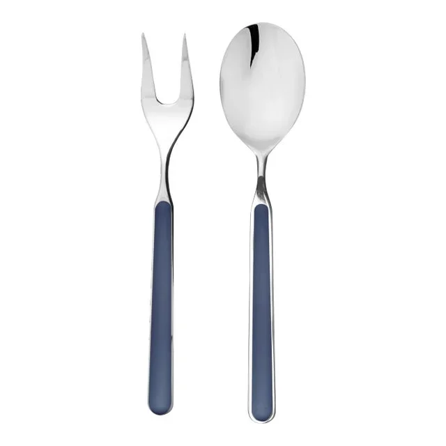 Mepra Fantasia 2-Piece Serving Set (fork & Spoon), Dark Cobalt